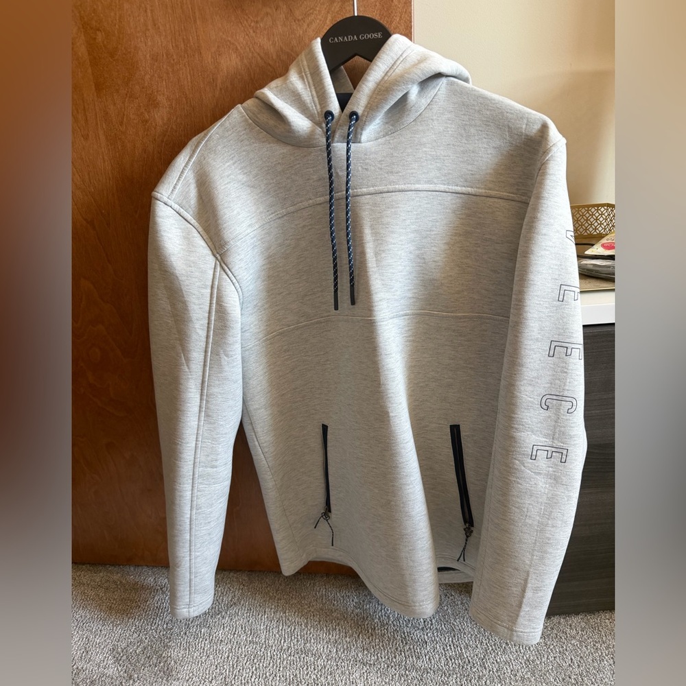 Gray Veece Hoodie with Blue Accents